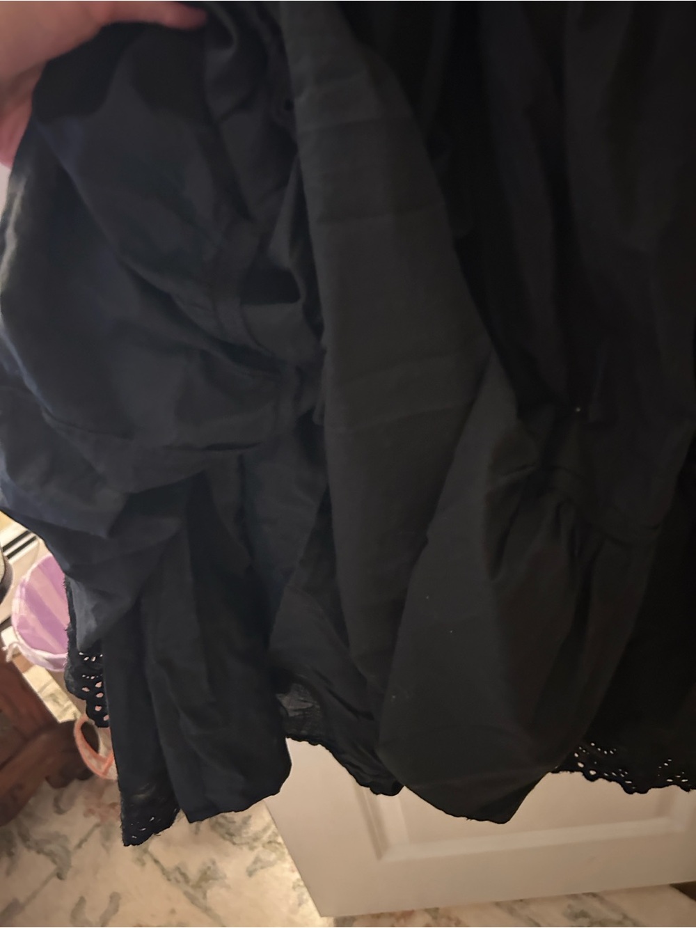 MADEWELL Black Eyelet Midi Dress with Scalloped Tank Sleeves - Picture 5 of 8